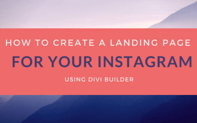 How to create a landing page for your instagram using Divi